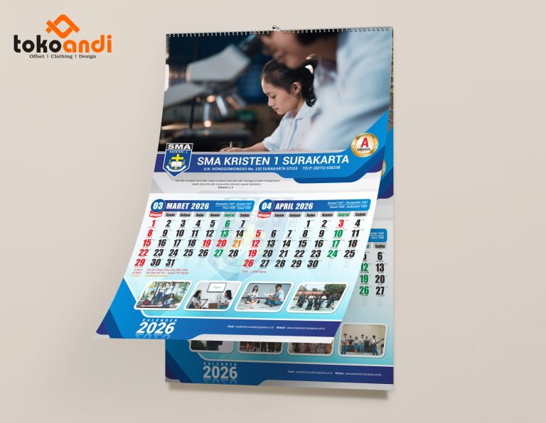 ukuran kalender dinding 6 lembar
