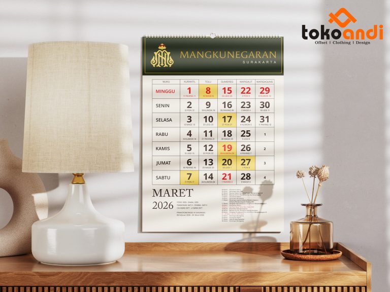 Tempat Cetak Kalender Terdekat | Cetak Kalender Berkualitas di Toko Andi Grafika